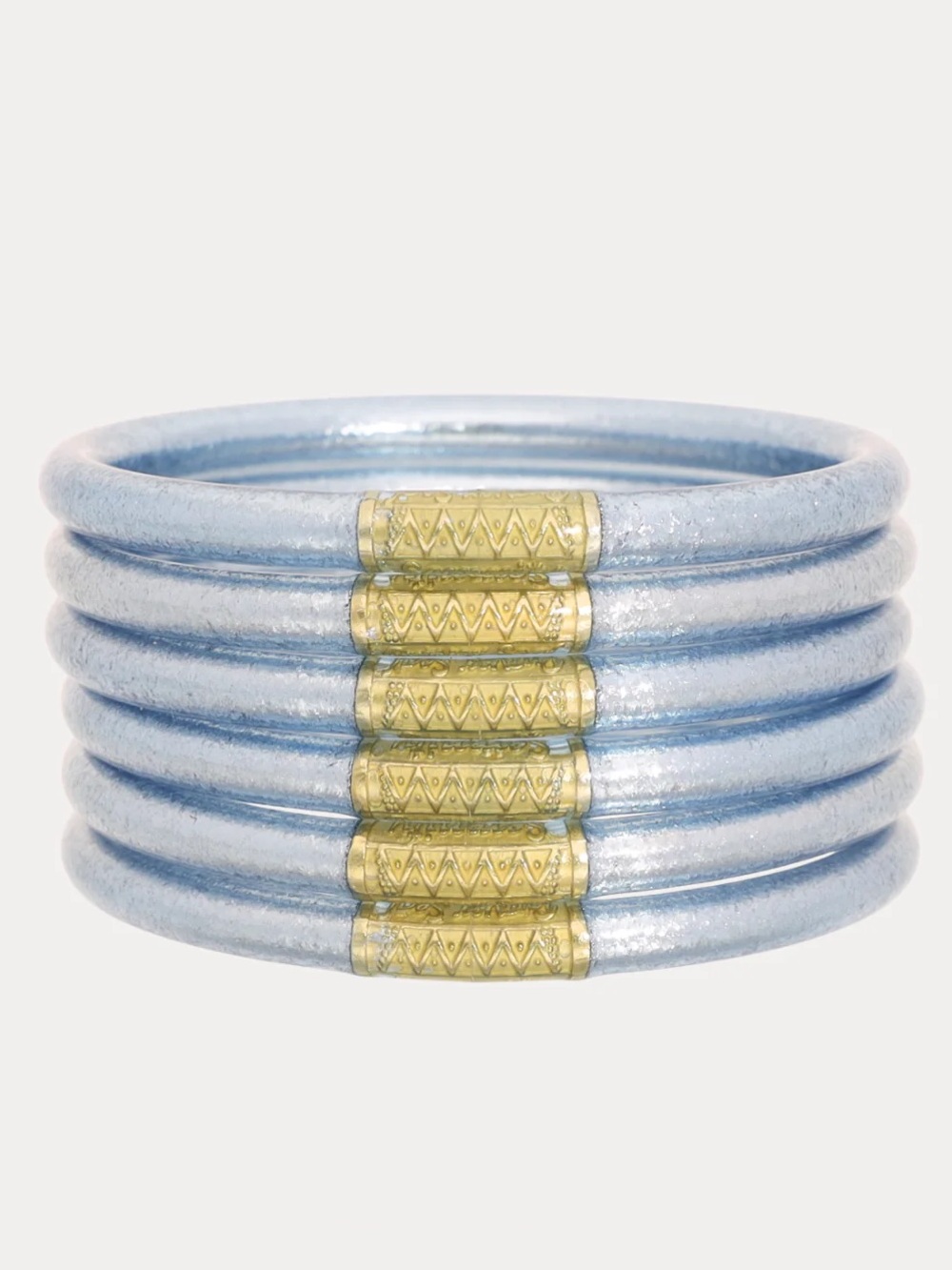 NWT BuDhaGirl Celeste Blue All Weather Bangles AWB Set of 6 Medium